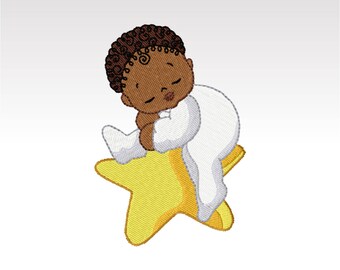 African Baby Boy Embroidery Design (4x4" hoop) (Digital Download)