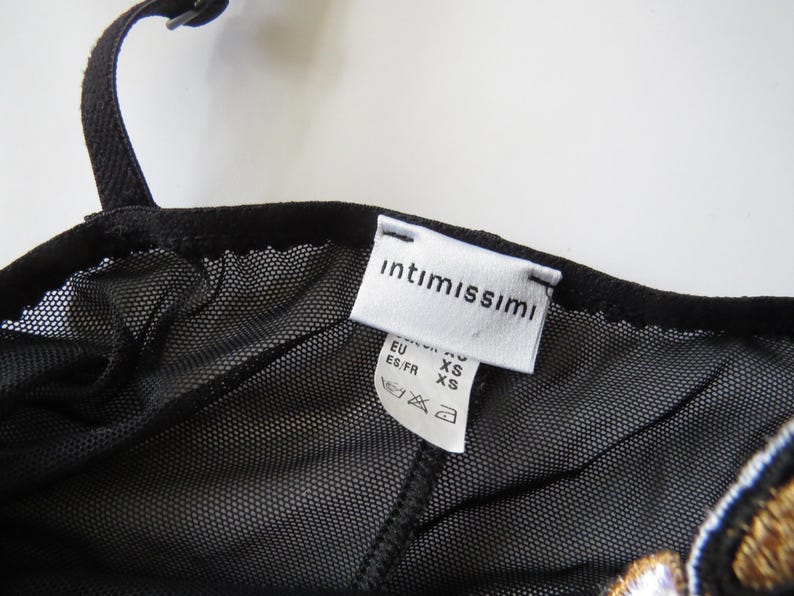 Conjunto vintage italiano de bustier y tanga Intimissimi - bordado en oro y plata, 2005 imagen 11