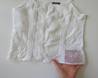 Vintage Italiaans XTRA-hemdje, romantisch wit collectie 1997-1999