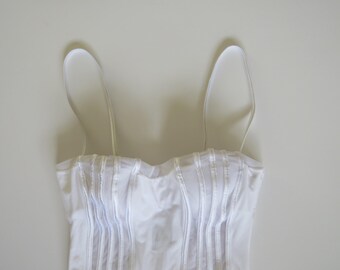 Vintage witte La Perla-badpak uit de jaren 00 met mesh panelen uit de grafische collectie