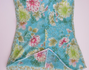 Malizia La Perla Italië Fiori-hemdje met bloemenprint gemengde schaal 1999-2002