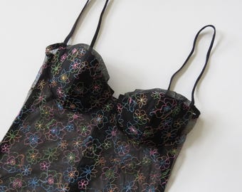 Vintage Malizia van La Perla Technicolor Floral Bustier 1999 Esquire Editorial