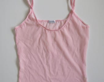 Vintage Italiaans Intimissimi-roze intimissimihemd uit de jaren 00 met picotrand