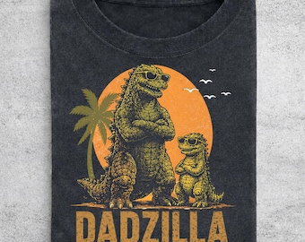 Comfort Colors Dadzilla Best Dad Ever Shirt, Funny Monster Dad Graphic Tee, Retro Kaiju Humor Fathers Day Outfit, Cool Dad, Gift For Dad