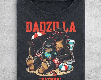 Comfort Colors Dadzilla Fathers Day Graphic Tee, Vintage Monster Dad Godzilla Shirt, Funny Kaiju Humor Outfit, Retro Father Gift Tee