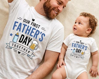 Our First Father's Day Baby Onesie, Fathers Day Matching Shirt, Newborn For Boys Girls, Matching Baby Bodysuit, Birthday Baby Gift