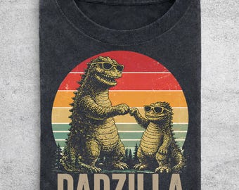 Vintage Dadzilla Fathers Day Shirt, Funny Monster Dad Lover Tee, Father Son Dinosaurs Tee, Retro Kaiju Graphic Outfit, Comfort Colors Shirt