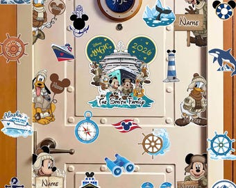 Imán personalizado inspirado en Disney Cruise Line Alaska, Mickey y sus amigos, imán para puerta de crucero familiar Wonder, crucero de Mickey