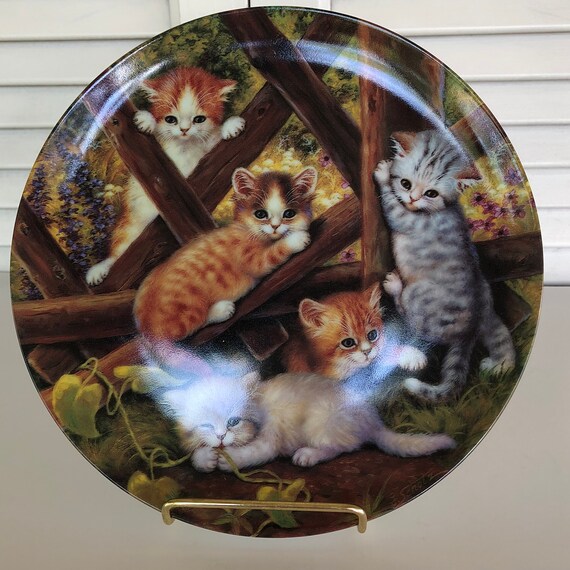 Vintage Collectible Plate Treffpunkt Gartenzaun Kittens In The Etsy