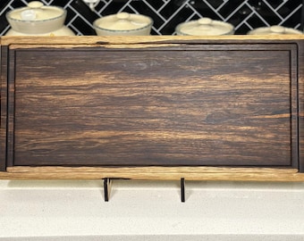 Midnight Current Black Limba Serving Tray | Recessed Hardwood Charcuterie Board Handles