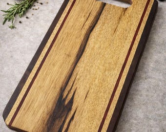 Exotic Hardwood Serving Board | Black Limba, Padauk, Wenge, Artisan Kitchen Board