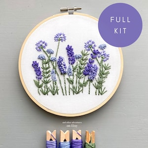 GRAPE MEADOW Hand Embroidery Kit | DIY Floral Embroidery Project, Purple Flowers, Video Tutorials by And Other Adventures Embroidery Co