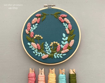 Beginner Hand Embroidery KIT - Kensington Spring DIY Embroidery Hoop, Flowers, Video Tutorials by And Other Adventures Embroidery Co