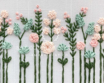 Pastel Wildflowers Embroidery KIT -  Embroidery Kit for Beginners, DIY Embroidery for Nursery, Pastel Flowers, Spring Embroidery Hoop