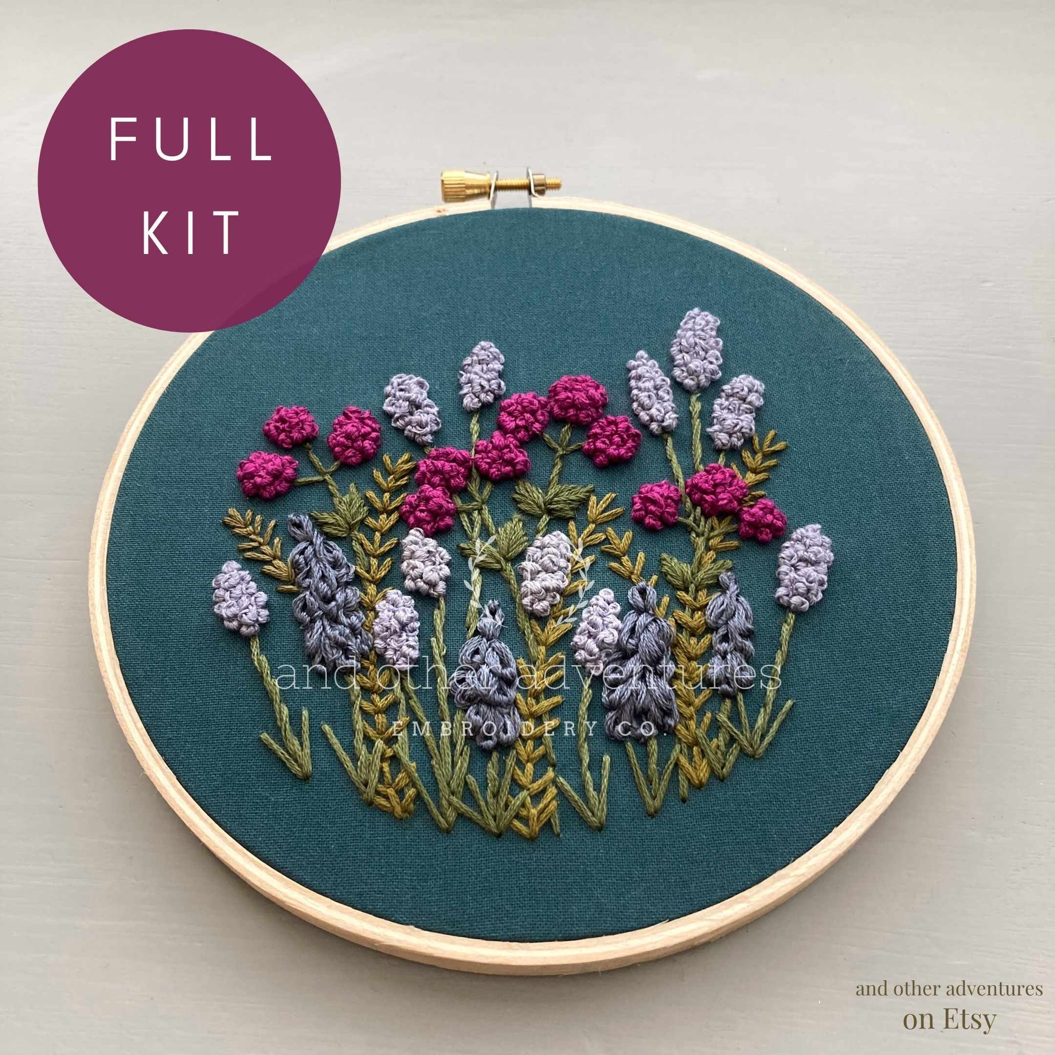 Hand Embroidery Kit - Meadow in Blush & Olive - And Other