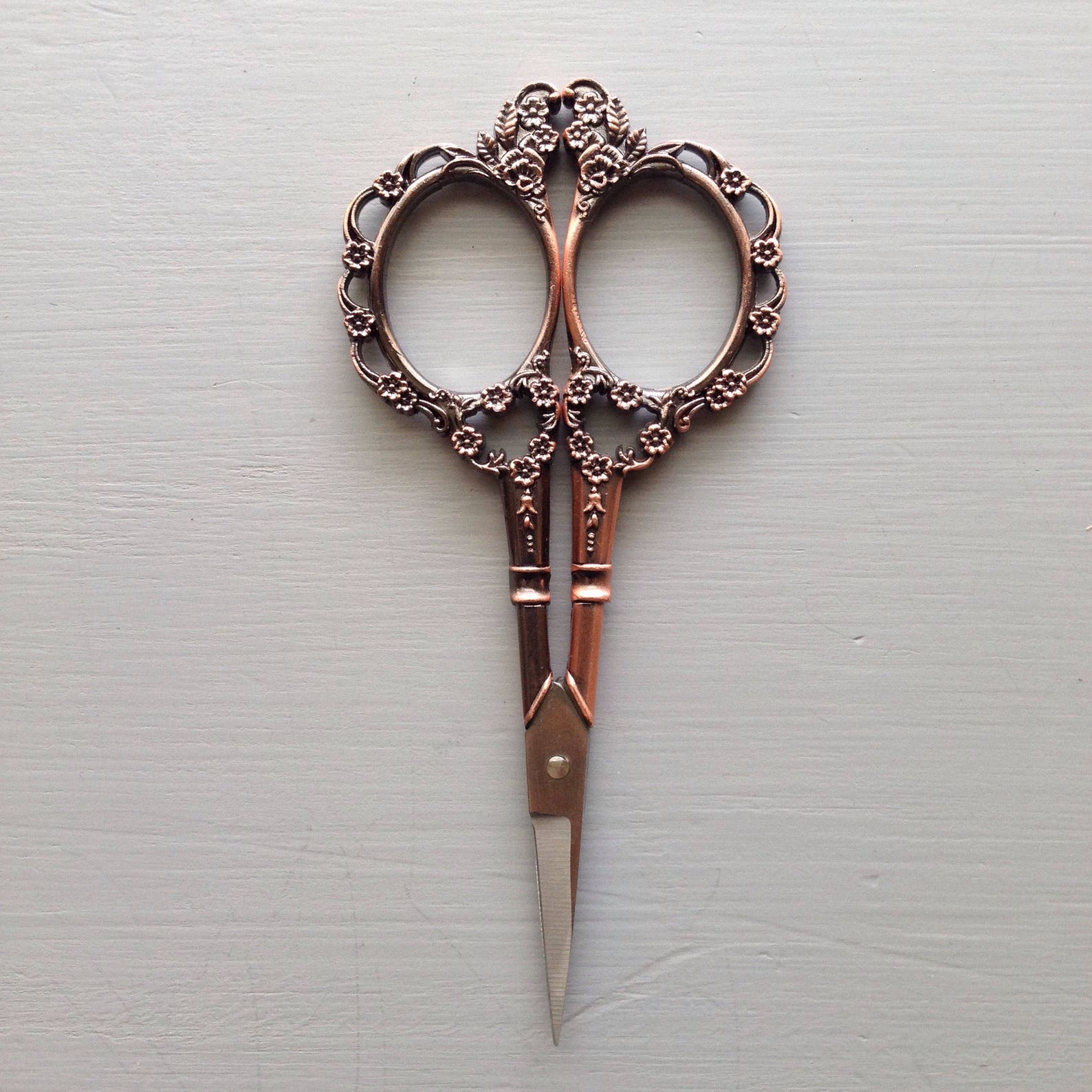 Rose Gold Embroidery Scissors Vintage Inspired Antique Etsy