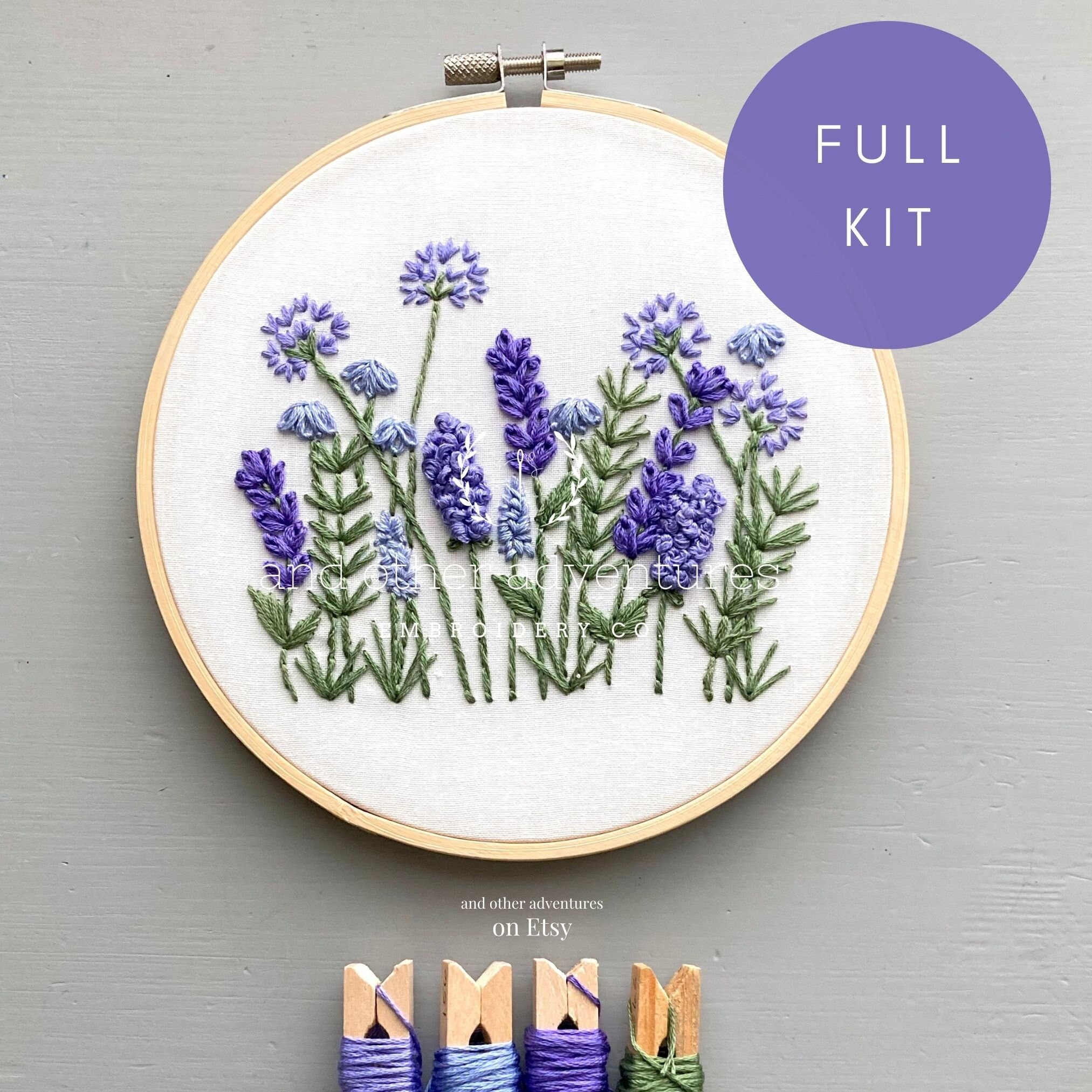 GRAPE MEADOW Hand Embroidery Kit | DIY Floral Embroidery Project