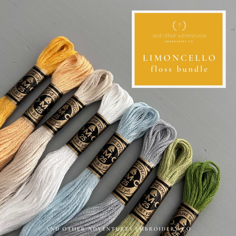 LIMONCELLO Embroidery Floss Bundle - 8 Curated DMC Thread Colors ...