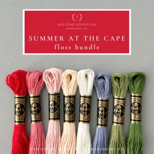 SUMMER at the CAPE Embroidery Floss Bundle - 8 curated colors, DMC 6-stranded cotton thread bundle, needlepoint skeins, cross stitch