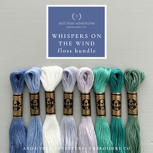 WHISPERS in the WIND Embroidery Floss Bundle - 8 curated colors, DMC 6-stranded cotton thread bundle, needlepoint skeins, cross stitch