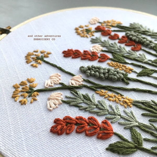 Modern Hand Embroidery KIT - Autumn Meadow DIY Embroidery Hoop by And Other Adventures Embroidery Co