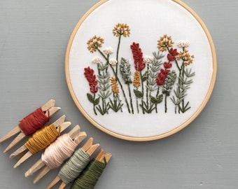 Autumn Meadow Hand Embroidery KIT - Cozy fall crafts, Autumn DIY project by And Other Adventures Embroidery Co