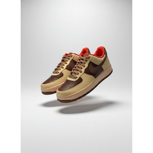sneaker nike/air force 1'07/ tan-cacao/men size 10.5/hq3447222/bx no lid image 8