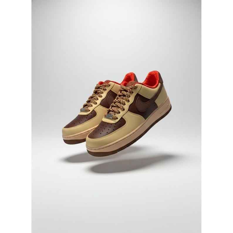 sneaker nike/air force 1'07/ tan-cacao/men size 10.5/hq3447222/bx no lid image 8