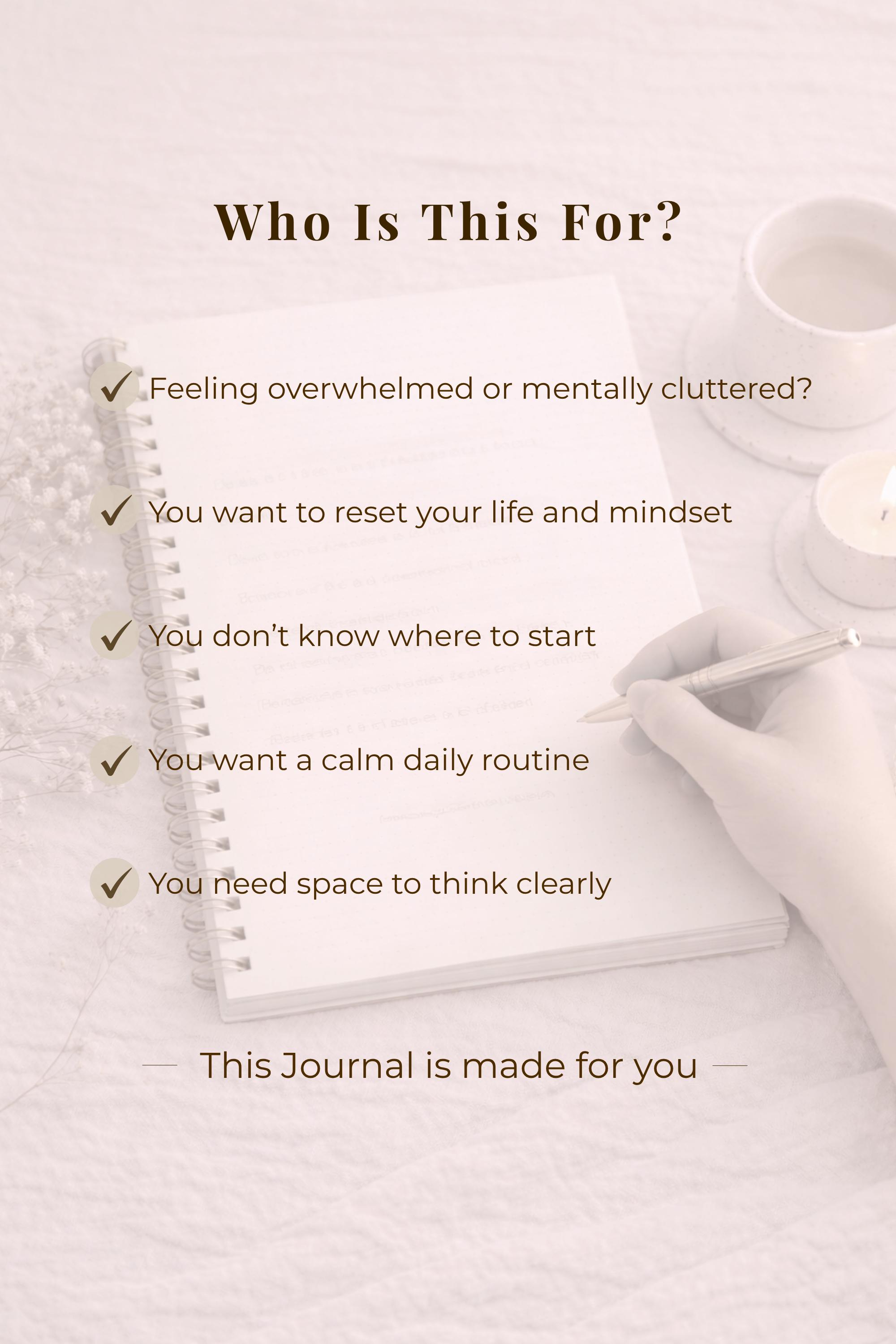 Self Care Journal Printable Reset Journal for Women Anxiety Relief ...
