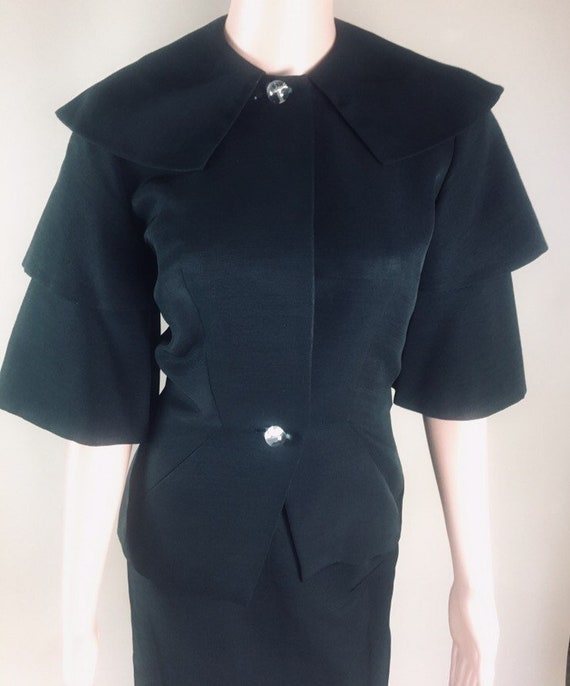 Vintage 1950s Black Faille Suit by Hollywood Desi… - image 7