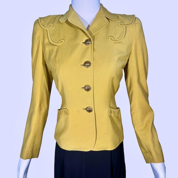 Vintage 1940s Mustard Yellow Suit Jacket Sm