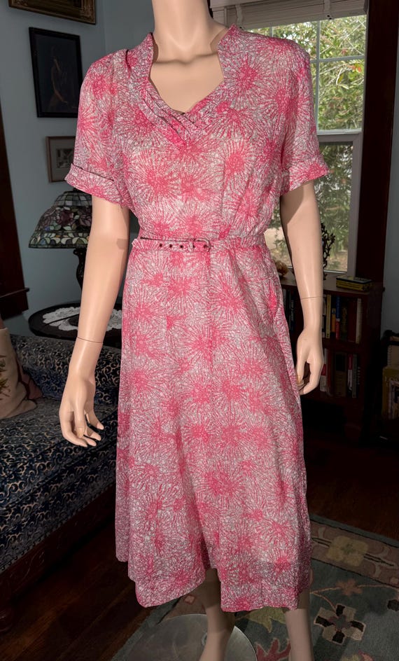 Vintage 1950s Viole Day Dress Plus Size 36 Waist