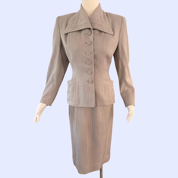 Vintage 1940s Gaberdine Suit 28 Waist Sm Med