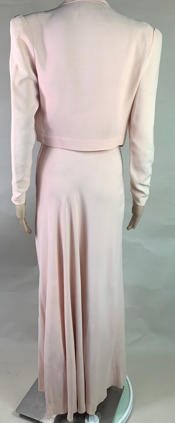 Vintage 1940s Soft Pink Long Dress and Jacket an … - image 7