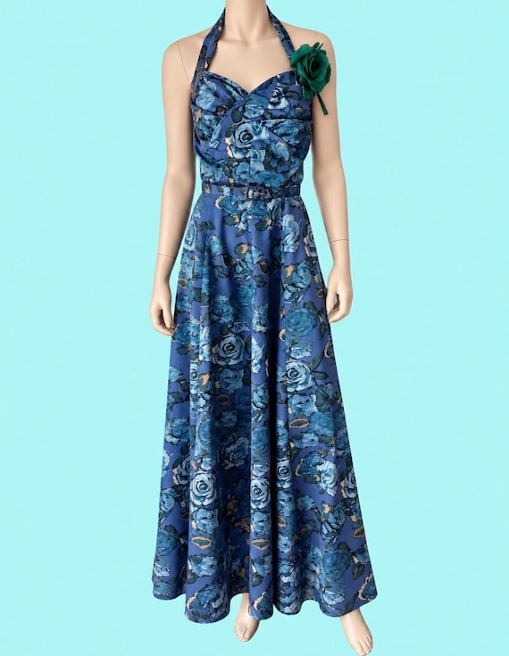 Designer Mark Jones 1980s Does 1940s Evening Gown Small