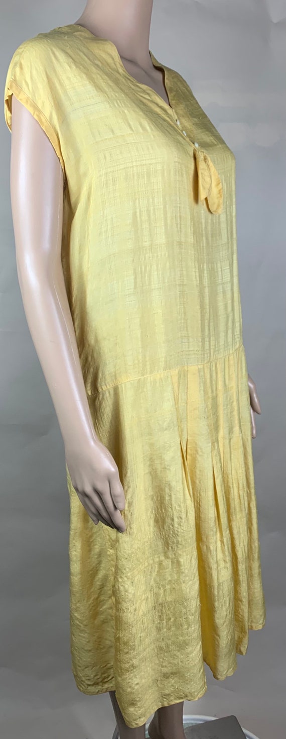 1920s Yellow Silk Dress - image 3