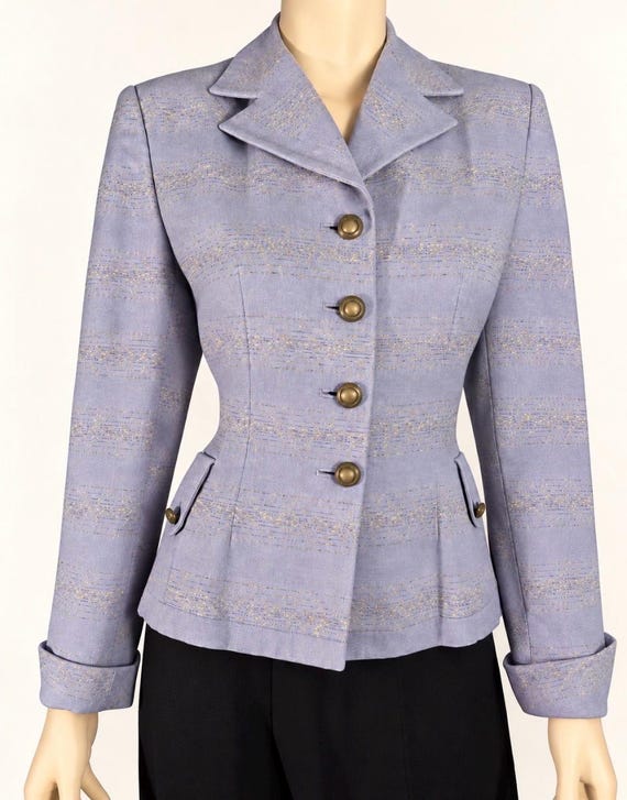 Vintage 1940s Violet Gaberdine Jacket SM