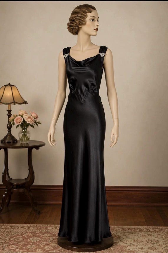 J. Peterman 1990s Does 1930s Silk Reproduction Gown