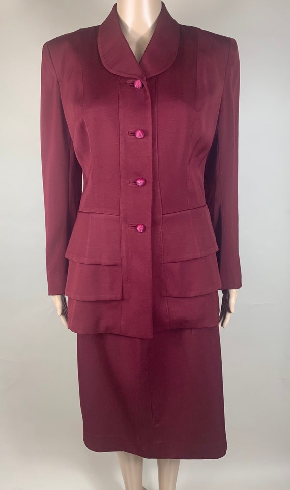 Vintage 1940s Maroon Gaberdine Suit