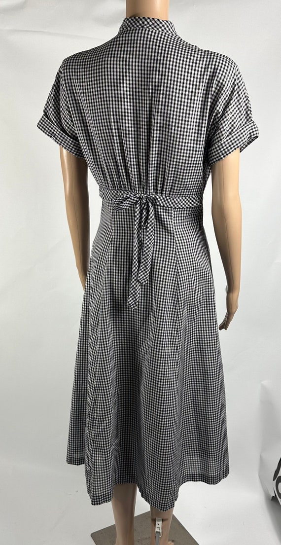 Vintage 1950s Blue White Gingham Cotton Dress by … - image 5