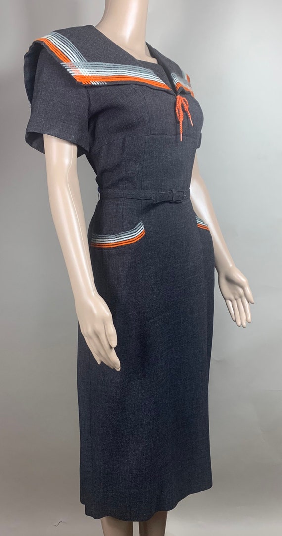 Vintage Women’s Challis Wool Wiggle Dress Med