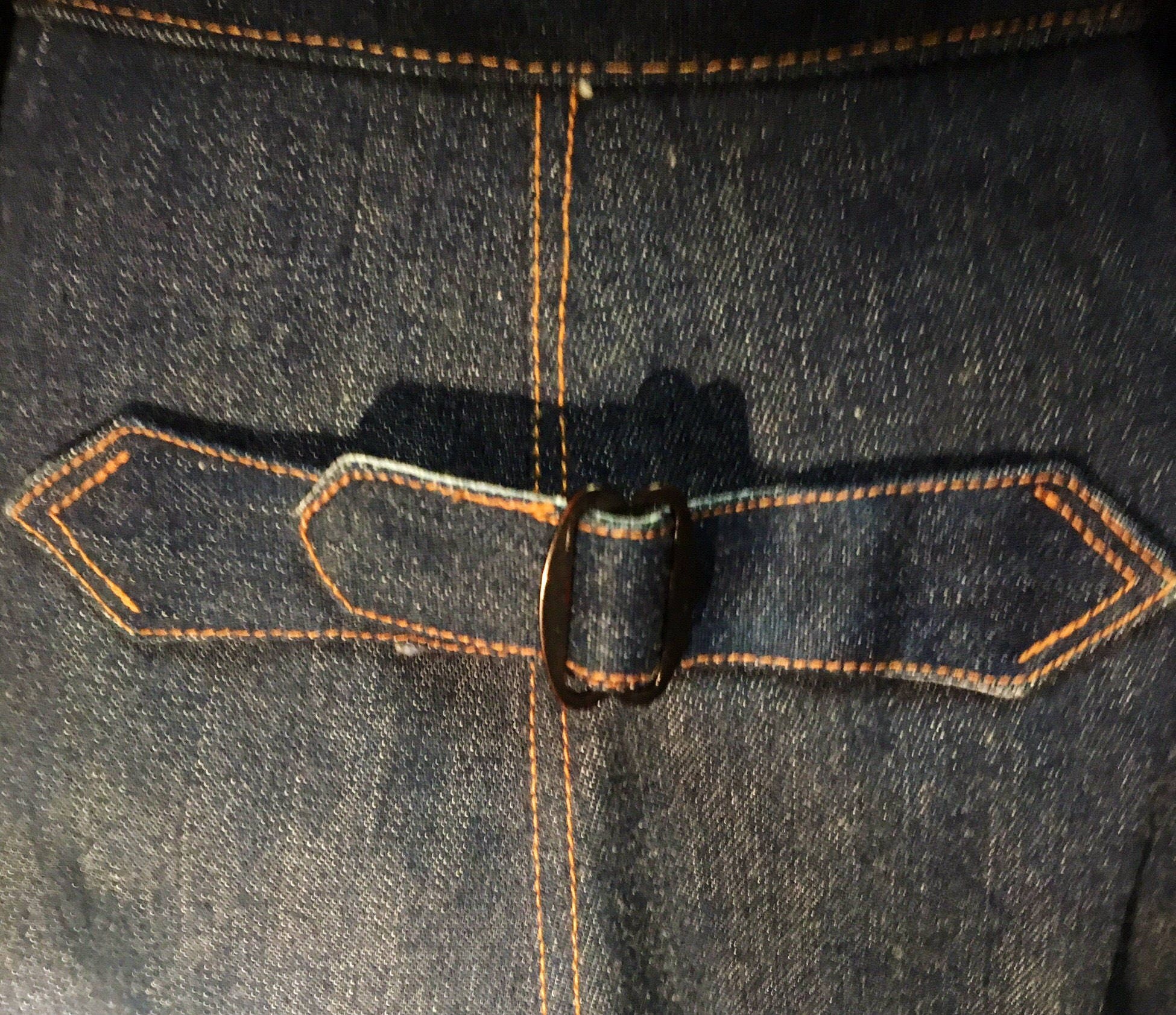 Vintage 1950s Reproduction Buckle Back Blue Jeans XL 32 Inch Waist