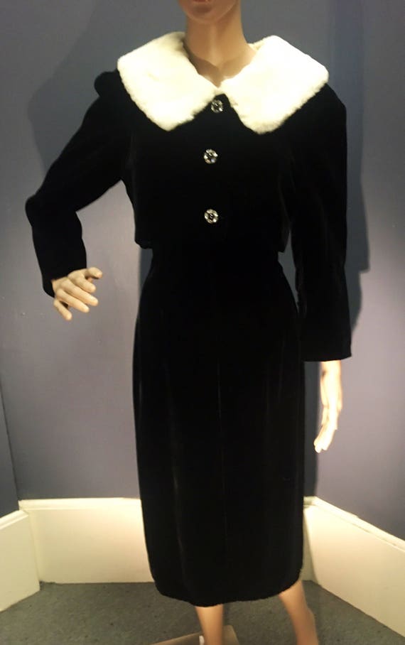 Vintage 1950s 1960s Lilli Ann Black Two Piece Dres