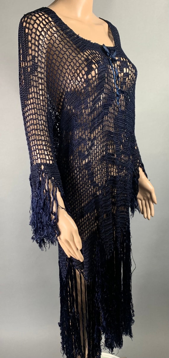 Vintage 1920s Hand Crotchet Over Dress Rare Piece… - image 6