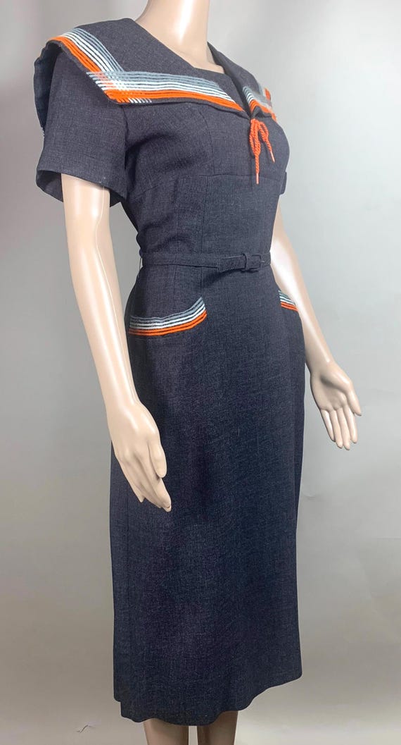 Vintage Women’s Challis Wool Wiggle Dress Med