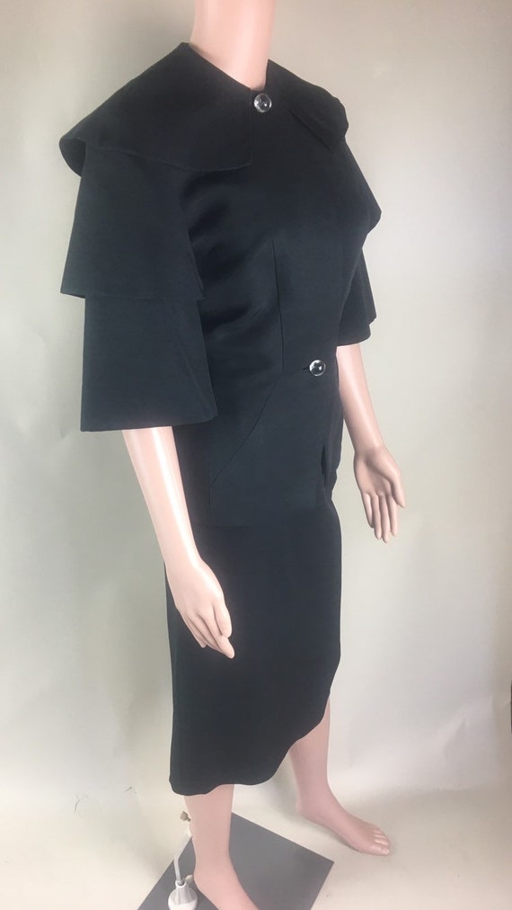 Vintage 1950s Black Faille Suit by Hollywood Desi… - image 2