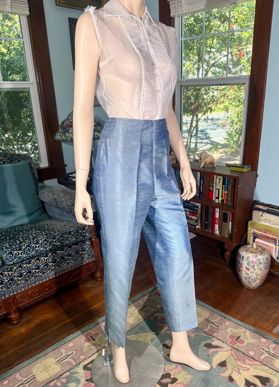 Vintage 1960s Shantung Silk Pants Hong Kong