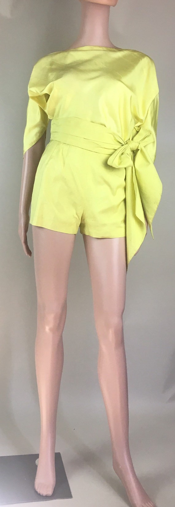 Vintage 1960s Pure Silk Two Piece Top and Shorts by Emillio Pucci Made in Italy