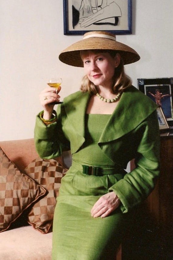 Mark Jones Couture 1980s Does 1960s 2 Piece Dress