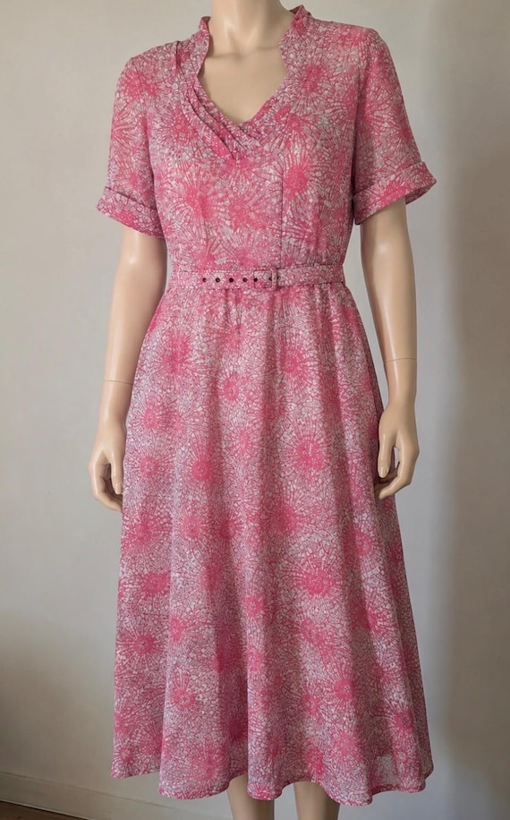 Vintage 1950s Viole Day Dress Plus Size 36 Waist